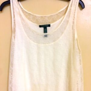 Lauren Ralph Lauren lace top sleeveless off white